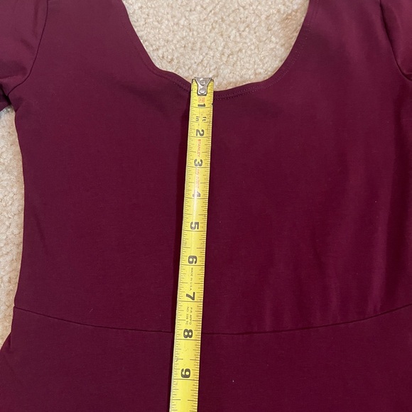 Burgundy Long sleeve V neck mini dress PINK VS size XS - Picture 8 of 9